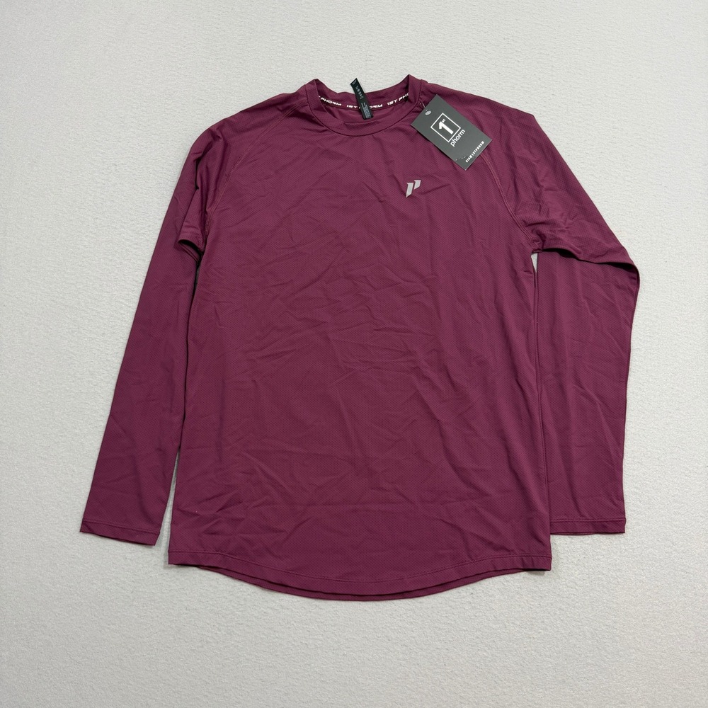 1st Phorm Shirt Mens S Burgundy Performance Long Sleeve Tee Activewear NEW NWT